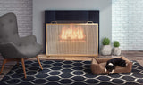 38in Single Panel Fireplace Screen Handcrafted Steel Mesh Spark Guard