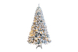 5/6/7/8ft Premium Artificial Pre-Lit Flocked Christmas Tree