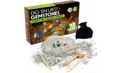 20x Mega Gem Digging Kit Real Gemstones Mining Tool