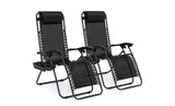 Set of 2 Adjustable Steel Mesh Zero Gravity Lounge Chair Recliners