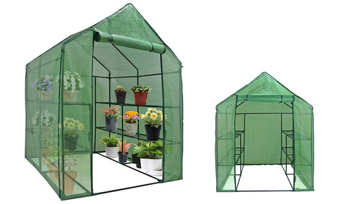 8 Shelves 3 Tiers Greenhouse Portable Mini Walk In Outdoor Planter House