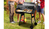 BBQ Charcoal Grill with Offset Smoker, Thermometer and Adjustable Damper