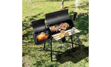 BBQ Charcoal Grill with Offset Smoker, Thermometer and Adjustable Damper