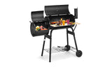 BBQ Charcoal Grill with Offset Smoker, Thermometer and Adjustable Damper