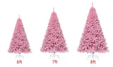 6/7/8FT Premium Pink PVC Artificial Christmas Tree w/ Stand