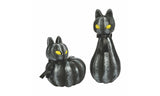 Pumpkin Black Cat Light-Up Halloween Decoration - 2 Pieces