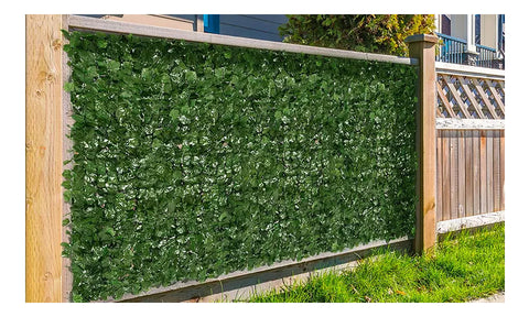 Outdoor Garden Artificial Faux Ivy Hedge Leaf and Vine Privacy Fence Wall Screen