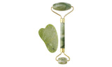 Natural Jade Stone Crystal Facial Roller and Gua Sha Set