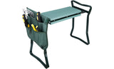 Folding Garden Seat & Kneeler w/ Large Tool Pouch Stool For Gardening
