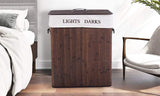 Double Bamboo Laundry Hamper