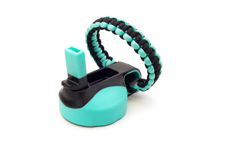 Leak Proof Silicone Plug/Stopper with Straw Strap Mint Green