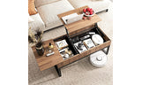 Wood Lift Top Coffee Table with Hidden Storage Compartment