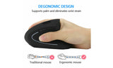 Ergonomic Mouse Optical Vertical Mice 6 Keys USB Wireless 2.4GHz 1200DPI For PC