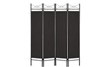 6ft 4-Panel Folding Privacy Screen Room Divider Decoration Accent w/Steel Frame