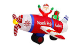 8ft Christmas Animated LED Inflatable Flying Santa Claus
