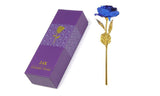 24k Gold Plated Foil Rose Flower Long Stem Dipped Valentines Day Gift