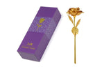 24k Gold Plated Foil Rose Flower Long Stem Dipped Valentines Day Gift