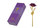 24k Gold Plated Foil Rose Flower Long Stem Dipped Valentines Day Gift