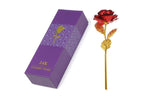 24k Gold Plated Foil Rose Flower Long Stem Dipped Valentines Day Gift