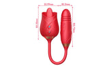 10 Speed Dual Rose Tongue Licking G-Spot Clitoral Telescopic Vibrator