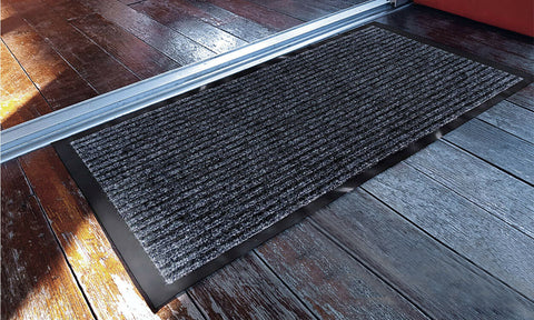 2 Pack Striped Door Floor Mat Indoor Outdoor Rug Entryway with Rubber Backing