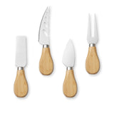 Bamboo Charcuterie Cheese Board With Slate Center & Stainless Steel Knives