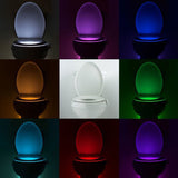 Toilet Night Light LED 8 Color Sensor Motion Activated Light