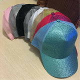 Glitter Ponytail Messy Bun Trucker Hat