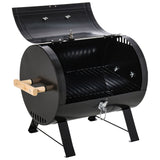 20" Outdoor Tabletop BBQ Charcoal Grill Metal Free-standing w/Wooden Handle