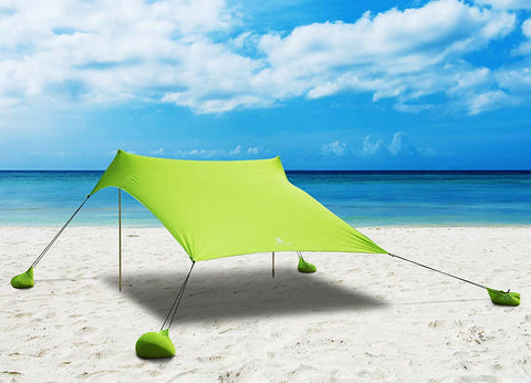 7.6x7.2FT Beach Tent Sun Shelter Portable Sun Shade Canopy Awning with Sandbag