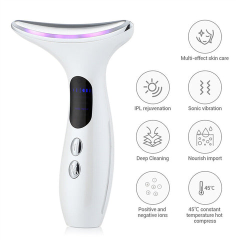 Neck Face Tightening Massager LED Photon Therapy Anti-Wrinkle Beauty Tool