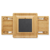 Bamboo Charcuterie Cheese Board With Slate Center & Stainless Steel Knives
