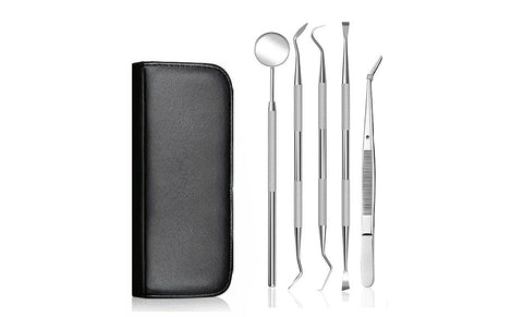 5pc Oral Hygiene Dental Instruments Scaler Tools Teeth Cleaning Set Kit