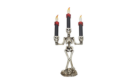 Triple LED Skeleton Halloween Flameless Candelabra