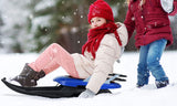 Folding Snow Sled for Kids with Seat, Backrest and Handle