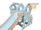 3 in 1 Toddler Climber Slide Swing Set with Basketball Hoop