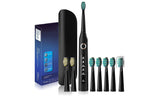 Sonic Electric Toothbrush Black Travel Case 8 Replacement Heads USB Rechargeable