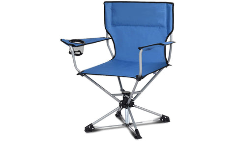 360-Degree Swivel Camping Chair w/Cup Holder & Carrying Bag
