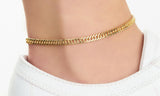 18K Gold Plated Thin Cuban Link Anklet