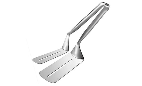 Stainless Steel Flat Clamp Tongs Kitchen Cooking Tool