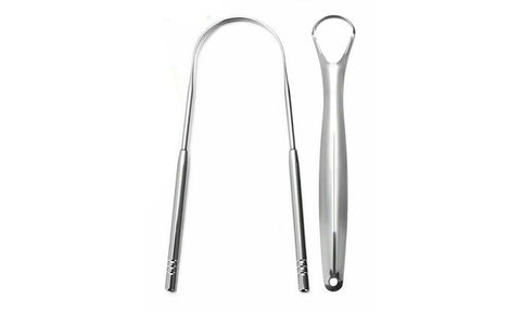 2pcs Stainless Steel Tongue Scrapers