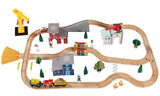 35-Piece Wooden Reversible Train Table Playset