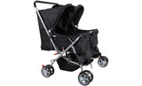 Double Twin Pet Stroller Folding Dog Cat Carrier Travel Cart