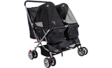 Double Twin Pet Stroller Folding Dog Cat Carrier Travel Cart