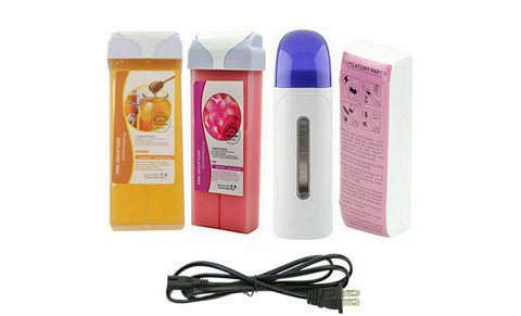 Hair Removal Roll on Waxing Kit Depilatory Wax Hot Wax Warmer Heater Cartridge