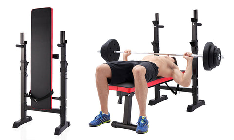 Adjustable Folding Weight Bench With Rack